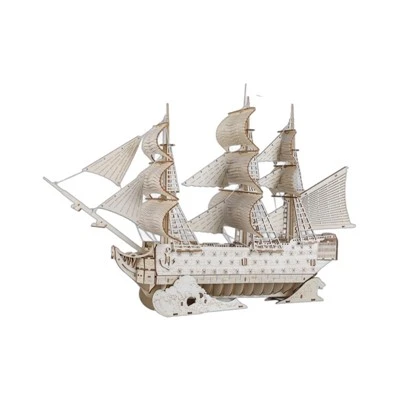 3D træskib puslespil